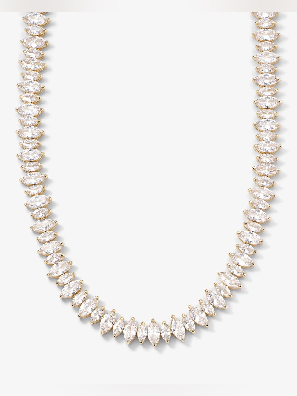 💎 Melinda Maria Gold Necklace with Simulated Diamond Marquise Stones 💎